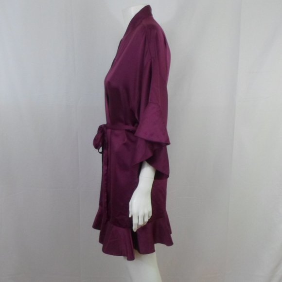 Victoria's Secret M/L Purple Satin Flounce Robe - Picture 3 of 5